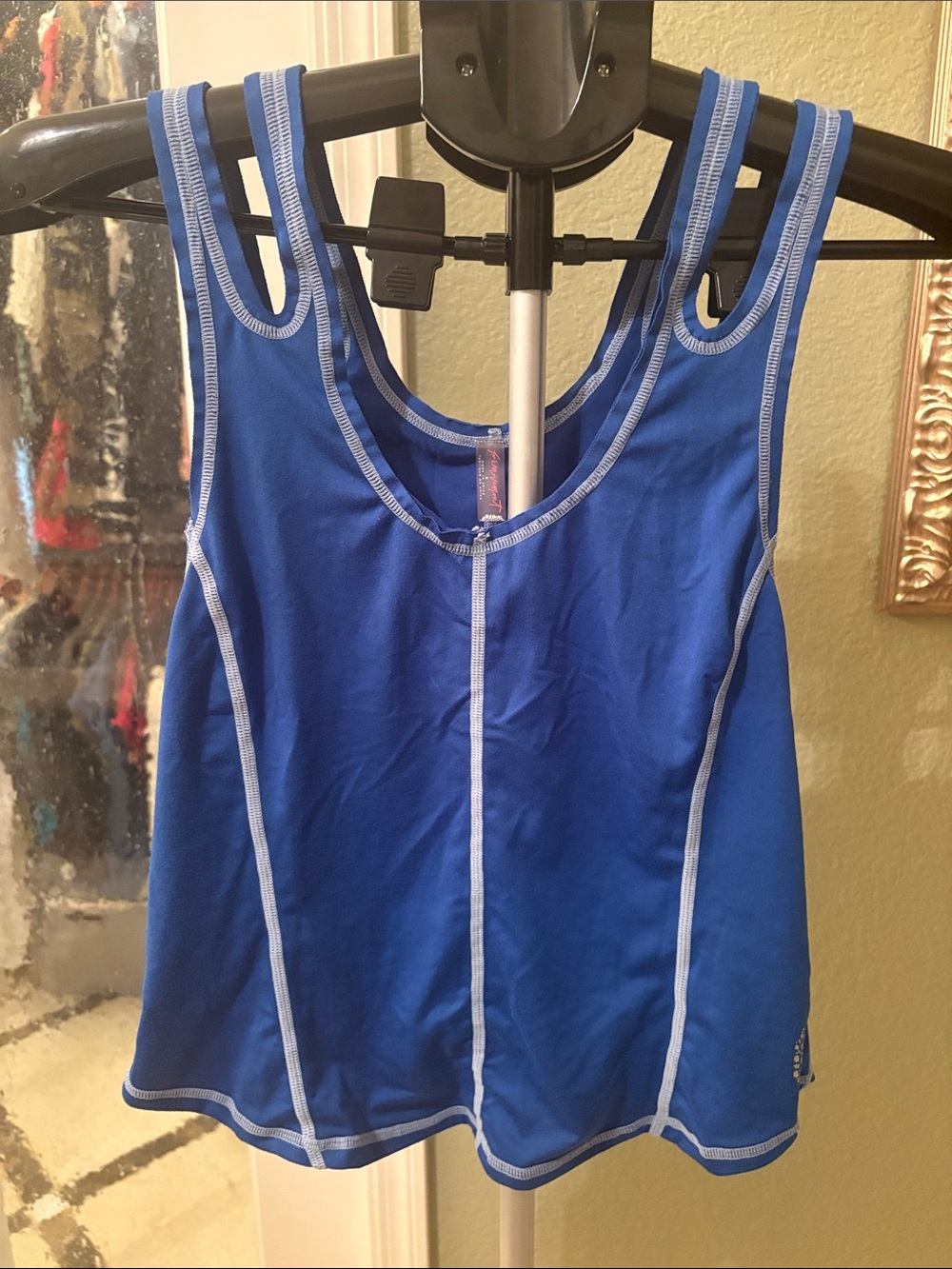 FP Movement Blue Athletic Tank Top with Light Contrast Stitching